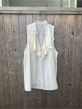 BR silk ruffle tank blouse